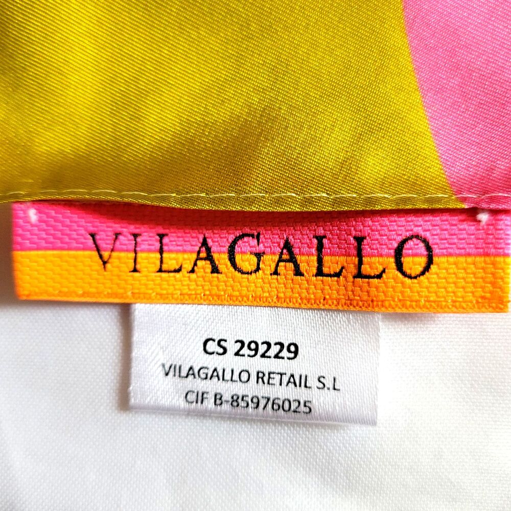 VILAGALLO Women 100% Silk Long Scarf Multicolor Rectangle - Picture 6 of 7